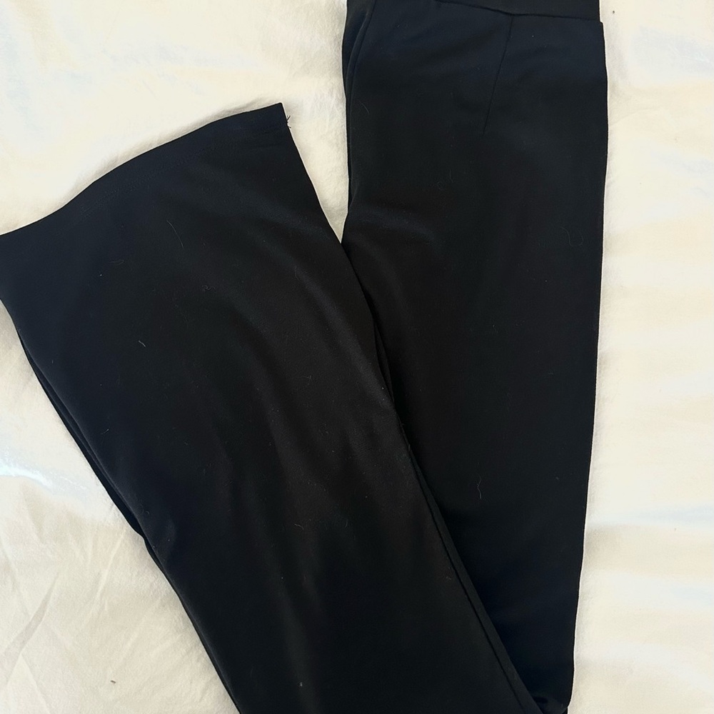 VILA Black Flare Pants With Split Hem Size Medium - Picture 4 of 8